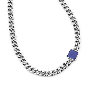 Mgr129b collar con cadena groumette y central de lapislázuli