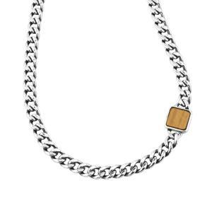 Mgr129t collar con cadena groumette y central de ojo de tigre