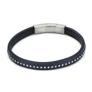 Pulsera para hombre de cuero azul