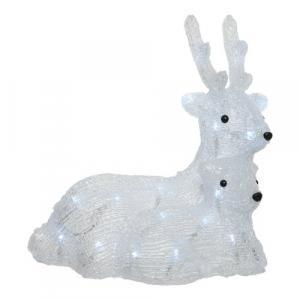 Illuminazione natalizia renna in  acrilico con cucciolo 40led 491091