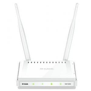 Access point wi-fi 4 802.11n 2.4ghz no poe due antenne esterne da 5 db, bianco dap-2020