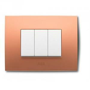 Placca 3 moduli arancione pastello in tecnopolimero 2cs0312ch