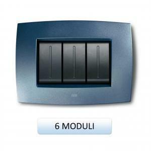 Placca smart tecnopolimero 6 moduli blu mediterraneo 2cse0631smp