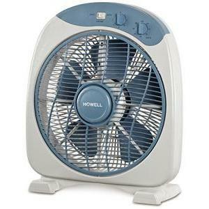 Ventilatore box fan con timer diametro 30 cm 40 watt bianco blu