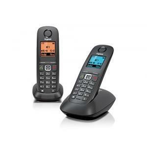 Telefono cordless, vivavoce, chiamate tra interni/interfono, rubrica personalizzabile, trasferimento di chiamata, 2 pezzi, nero  a 540duo