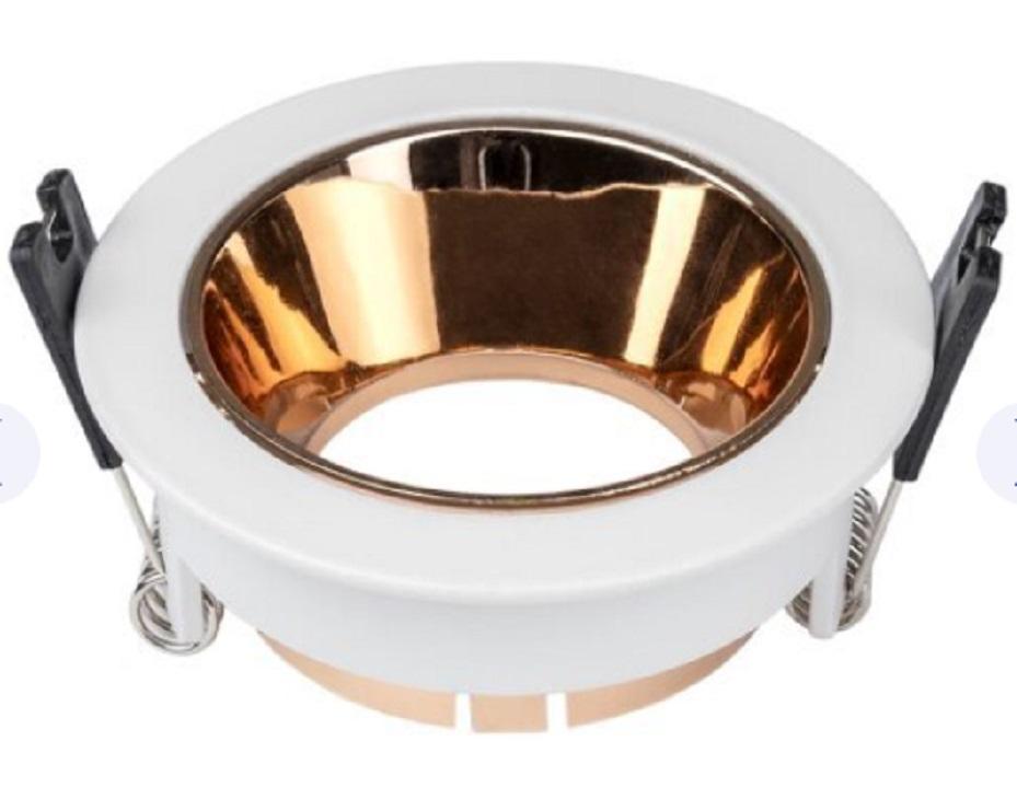 optonica led optonica led spotlight fixture aluminium round white/rg-reflect 2049