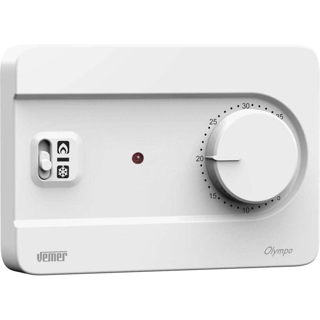 vemer vemer olympo bianco termostato c/manopola con alimentazione batteria  bianco ve757300