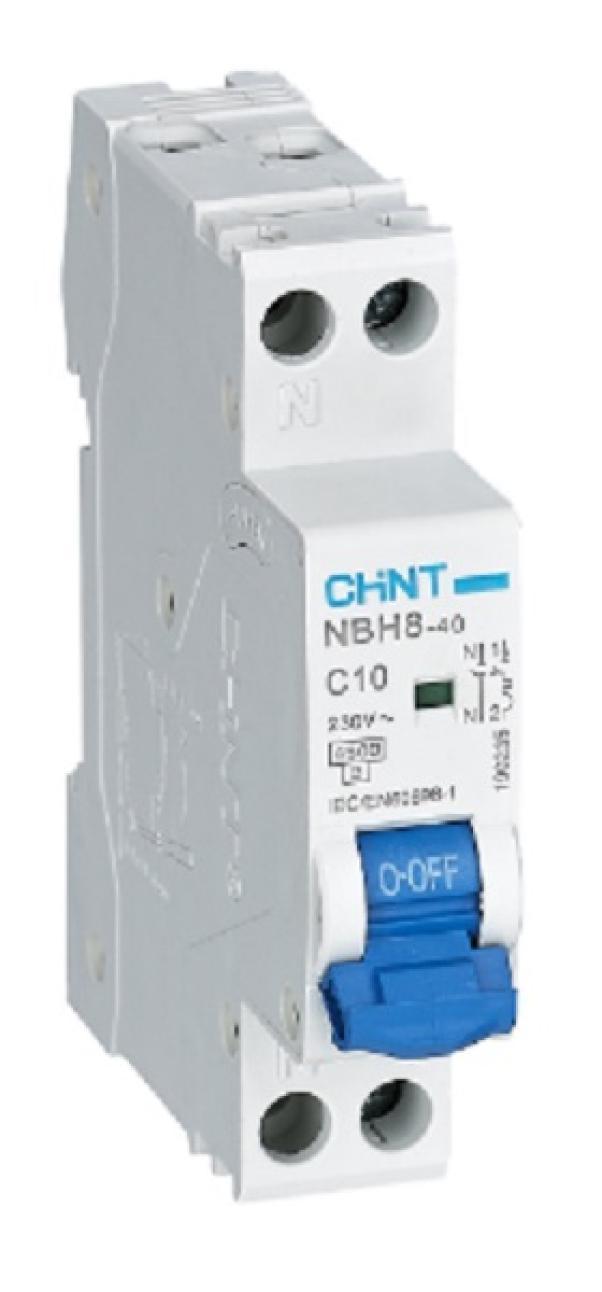 chint chint nbh8-40/c10-1pn-4,5 -interruttore magnetotermico 1p+n 10a 4,5 ka curva c 1 m 190235