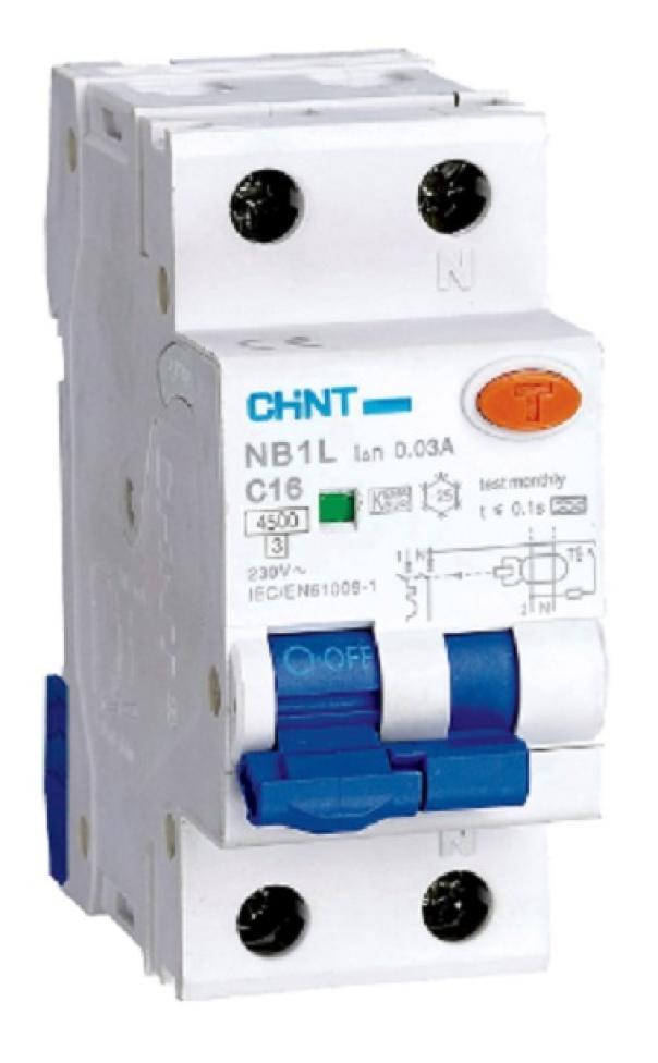 chint chint nb1l1/c25-1pn-4,5-a30 -interruttore magnetotermico 1p+n 203337