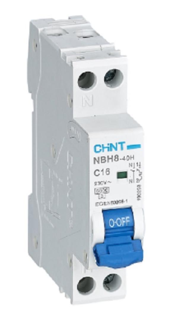 chint chint nbh8-40h/c16-1pn-6 interruttore magnetotermico compatto 1p+n 16a 6ka curva c 1m 190258