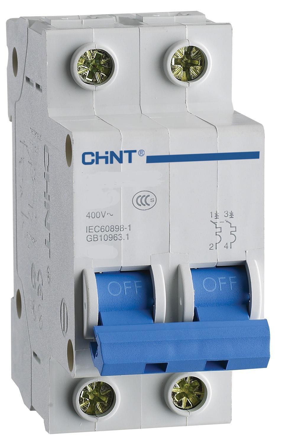 chint chint eb/c10-1pn-4,5 -interruttore magnetotermico 1p+n 10a curva c 2m 328386