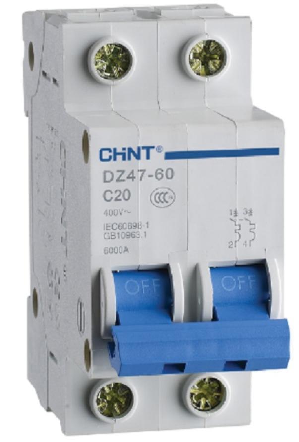 chint chint eb/c25-1pn-4,5 -interruttore  magnetotermico 1p+n 25a curva c 2 m 328390