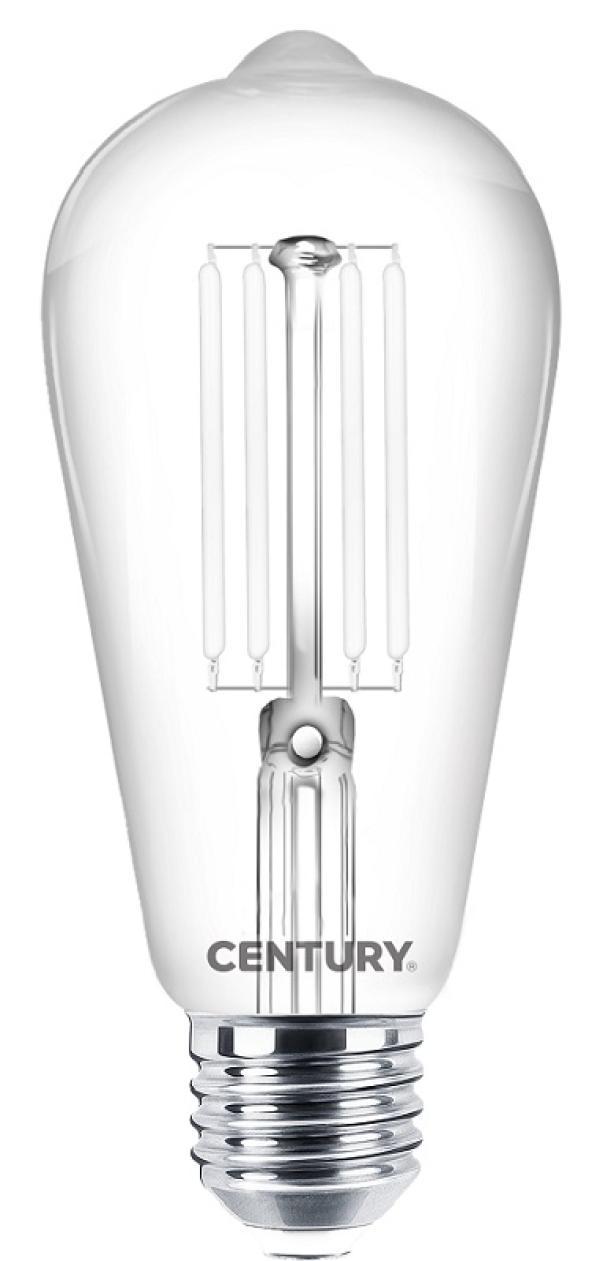 century century lampada a filamento led incanto white edison chiara 7,5w e27 4000k inpw-752740