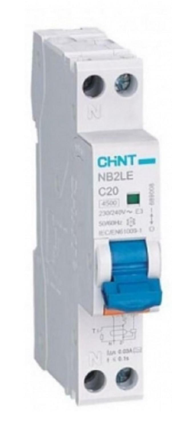 chint chint nb2le/c16-1pn-6-ac30 -interruttore magnetotermico differenziale 1pn c16a 30ma 6ka 1m 689002