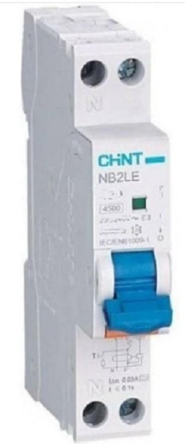 chint chint nb2le/c25-1pn-6-ac30 -interruttore magnetotermico differenziale 1pn c25a 30ma 6ka 1m