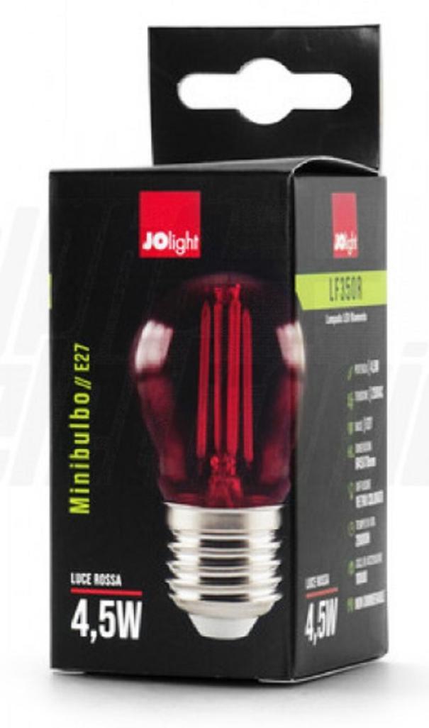 alpha elettronica alpha elettronica lampada led a filamento mini bulbo 4.5w e27 rossa lf350r