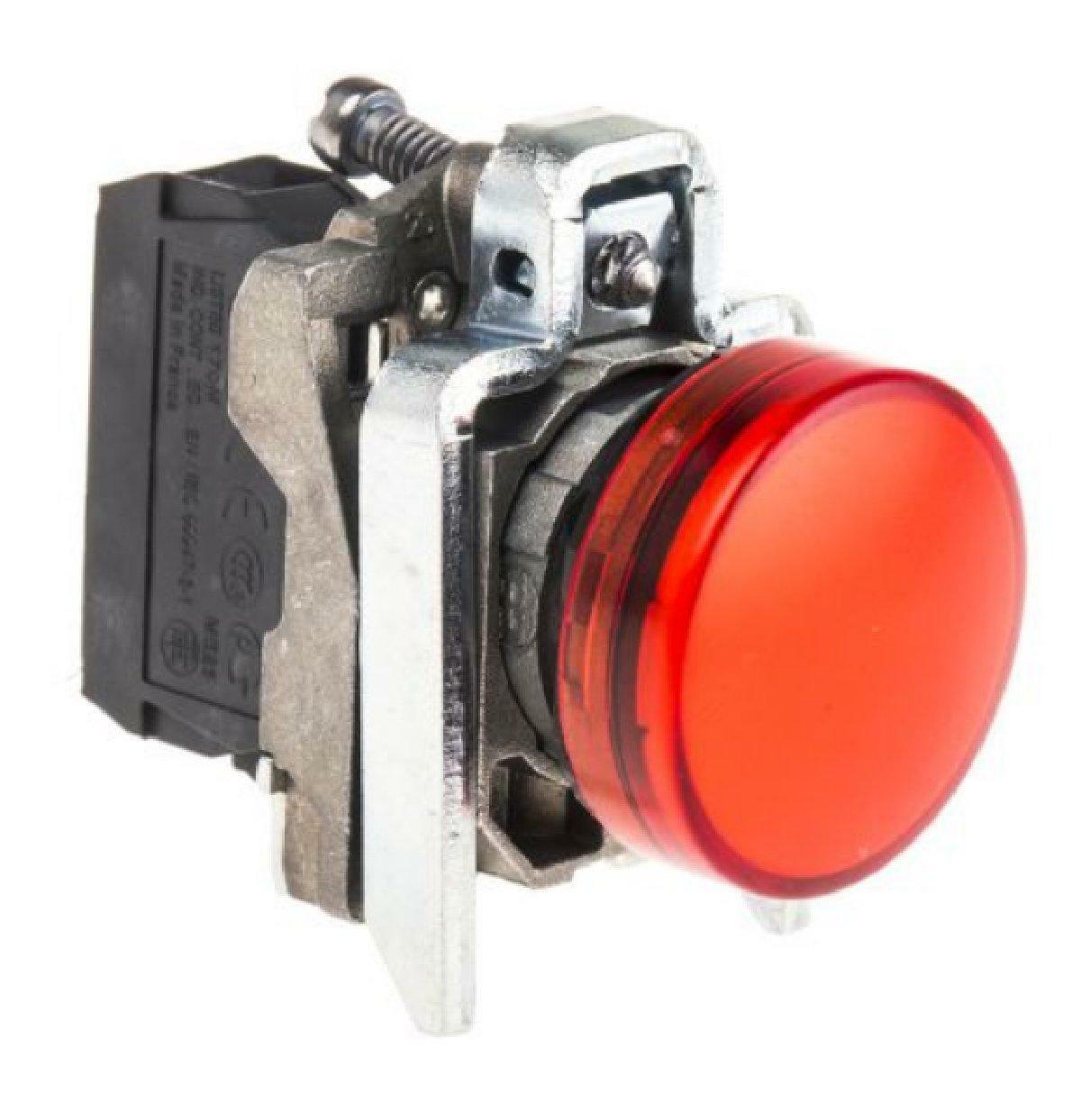 schneider schneider lampada spia rossa led integrato 24v  con luce fissa xb4bvb4
