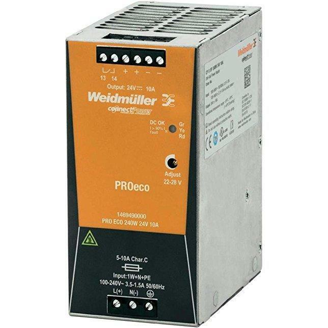 weidmuller weidmuller alimentatore switching  pro eco 240w 24v 10a 1469490000