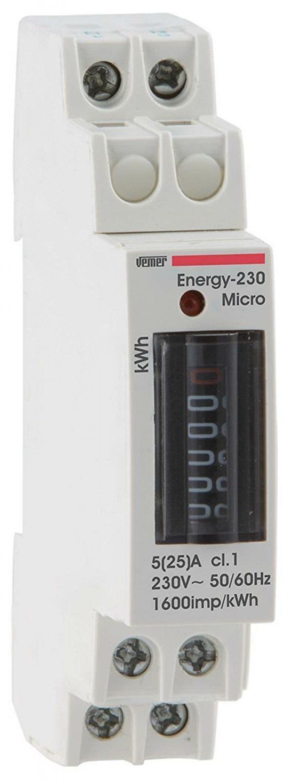 vemer vemer contatore di energia energy-230 micro per sistemi monofase 1 modulo ve321600