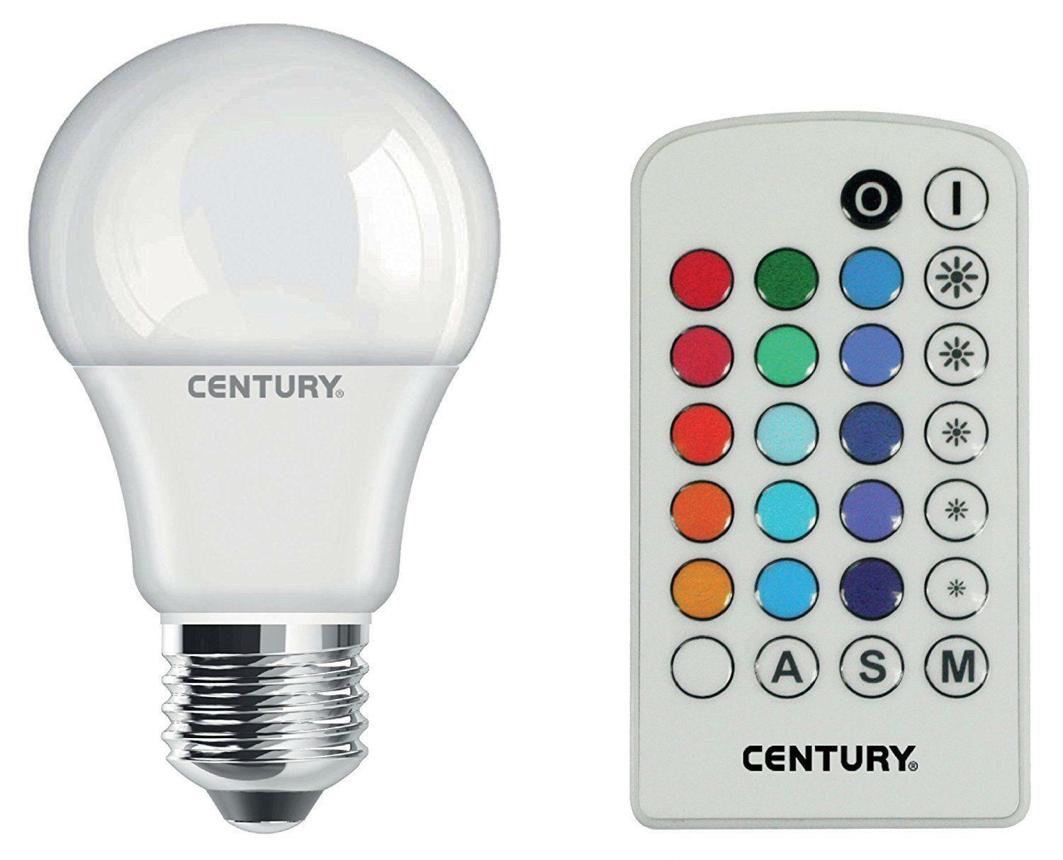 CENTURY CENTURY LAMPADINA RGB GOCCIA CON TELECOMANDO, 220° LED, ATTACCO  E27, 4 W, 250LM G3RGB-042710