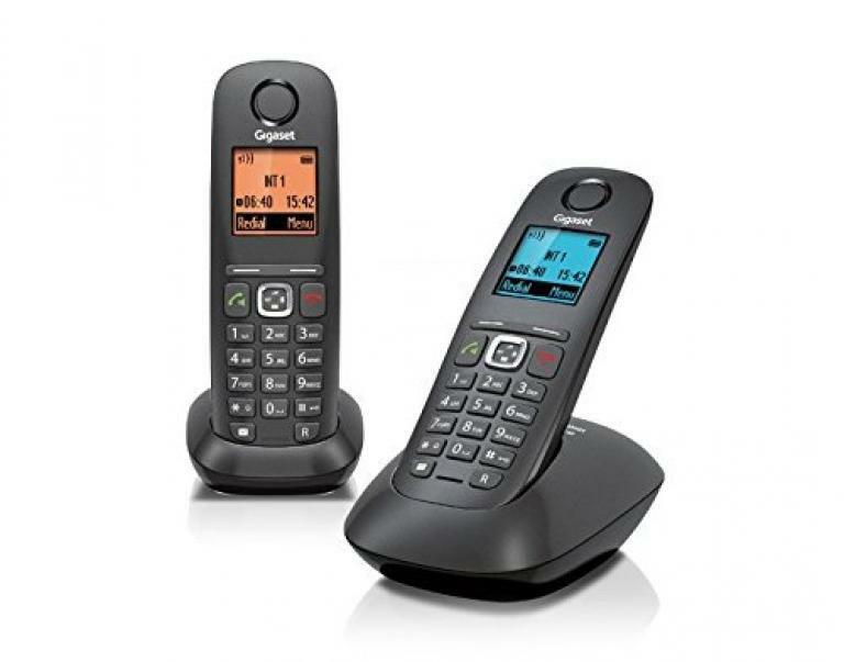 Gigaset telefono cordless, vivavoce, chiamate tra interni/interfono,  rubrica personalizzabile, trasferimento di chiamata, 2 pezzi, nero a 540duo