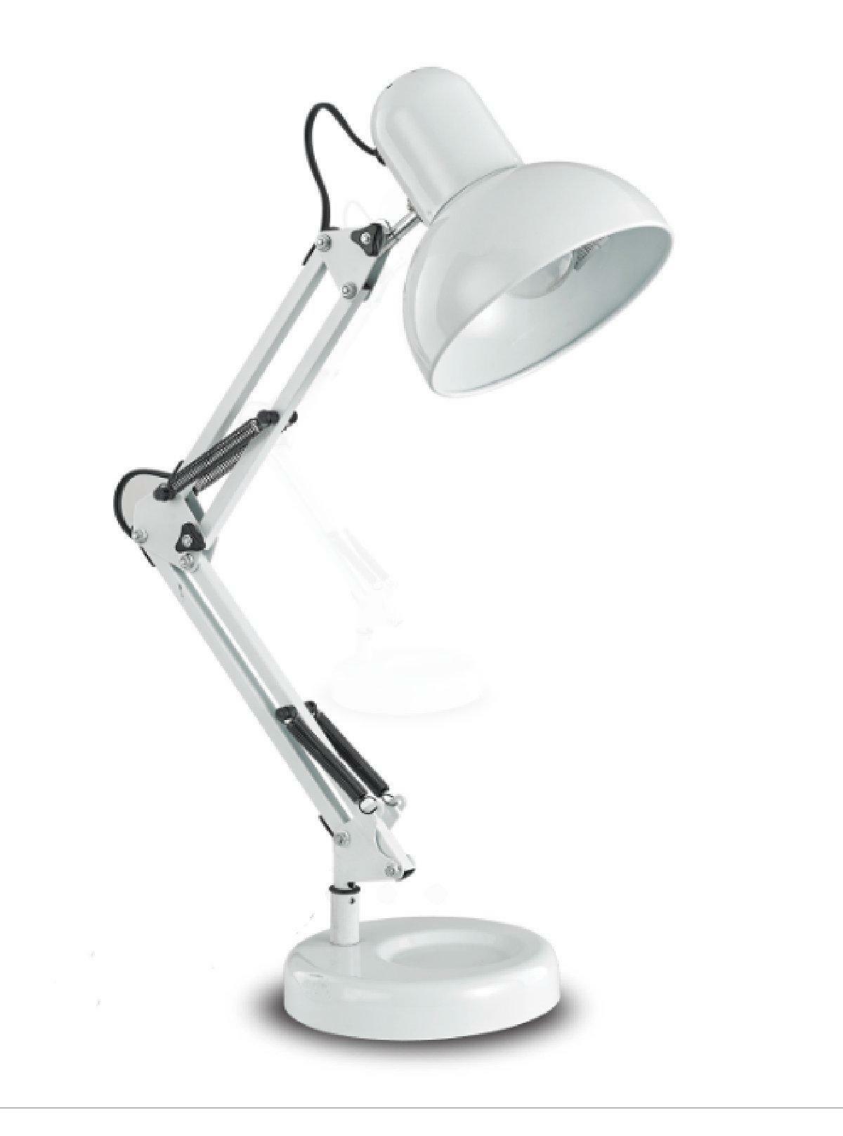 ideal lux ideal lux lampada da tavolo da interno kelly tl1 bianco braccio snodato 108117