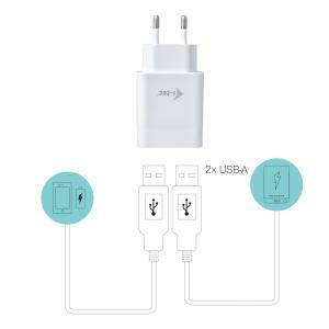 I-tec caricabatterie universale  usb power 2 port 2,4a white charger2ab