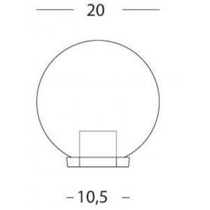 Illuminazione, sfera d.20 cm in pmma chiara linea globo da esterno 406/06
