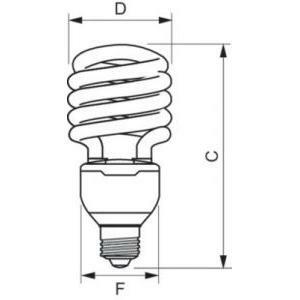Lampada fluorescente compatta con alimentatore integrato tornado es 32w e27 220-240v tornado t3