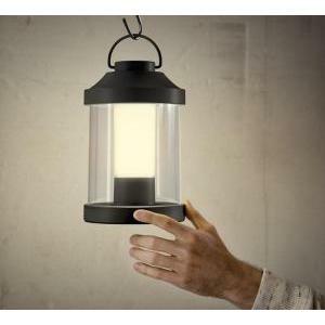 Abelia lanterna led integrato lampada da esterno senza fili nero garden 1736030p0