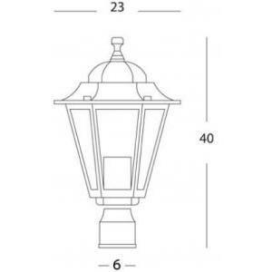 Illuminazione da esterni lampada lampione testa-palo d.60 esagonale dispositivo di connessione manicotto diametro 60 mm