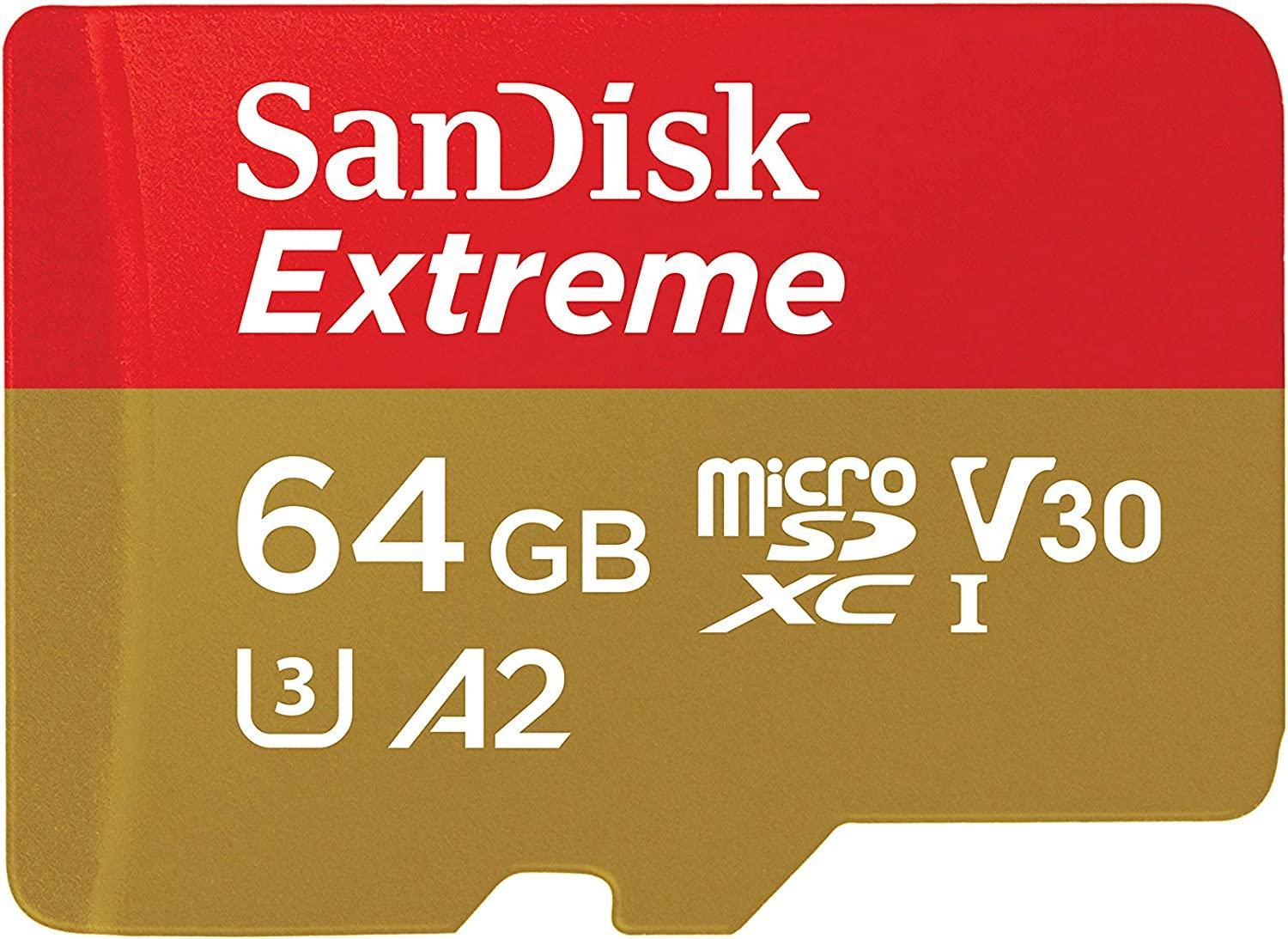 sandisk sandisk extreme 64 gb scheda di memoria microsdxc microsd 64gb extreme sdsqxah064ggn6aa