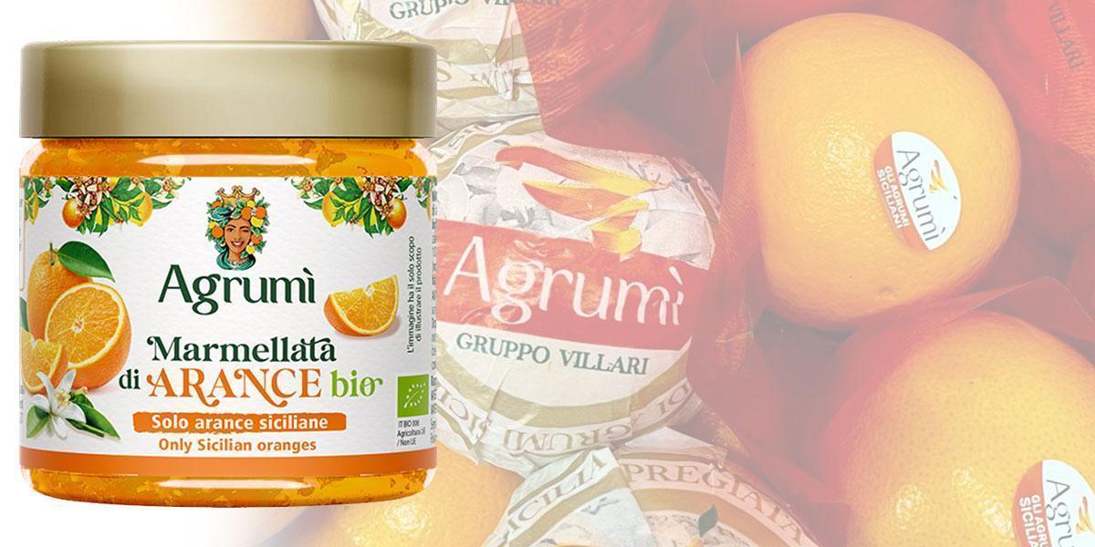 Marmellata di arance BIO Agrumi ricetta tradizionale vasetto 310gr x 2pz. Etichetta con valori nutrizionali e ingredienti