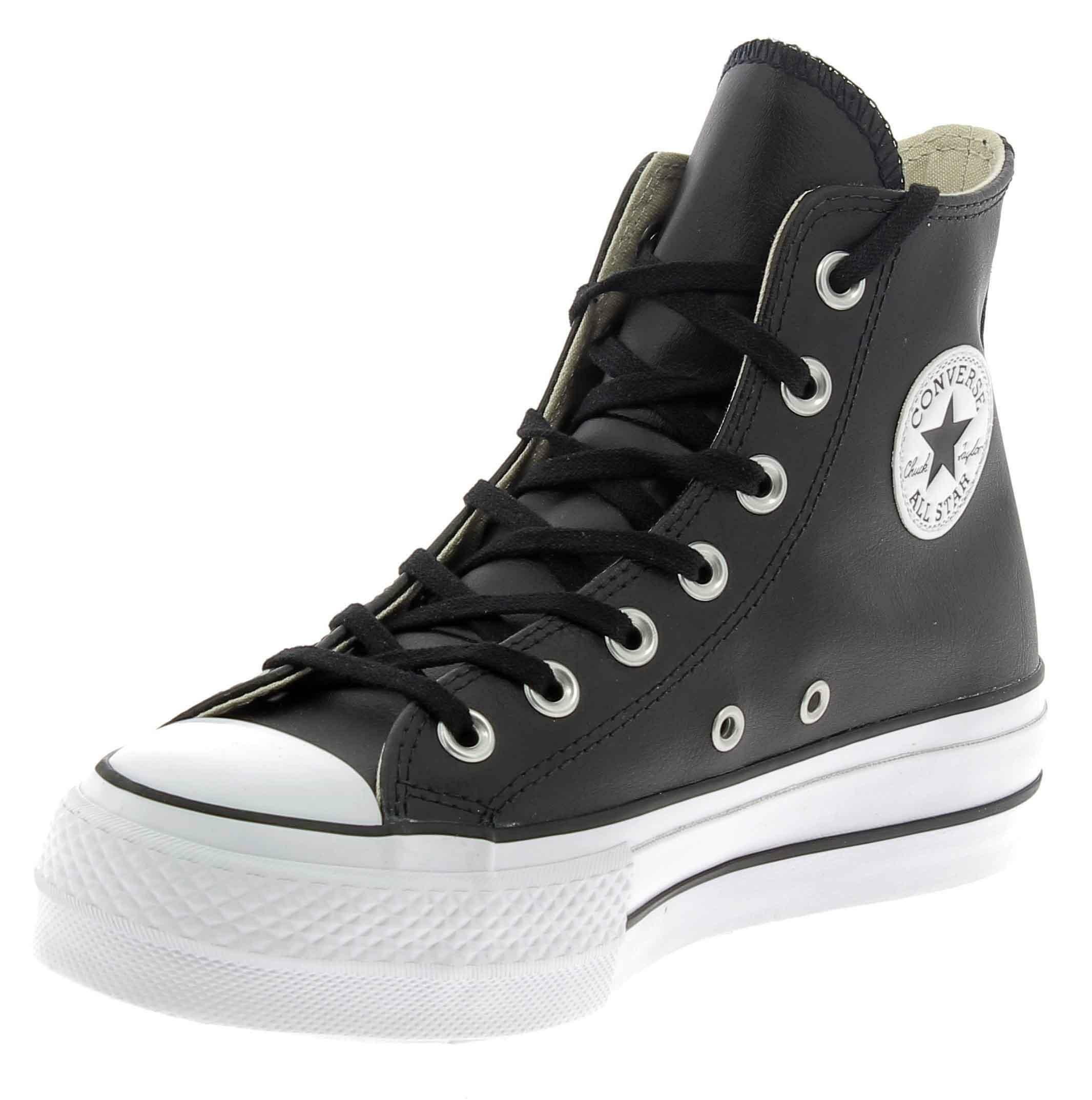 converse pelle nera