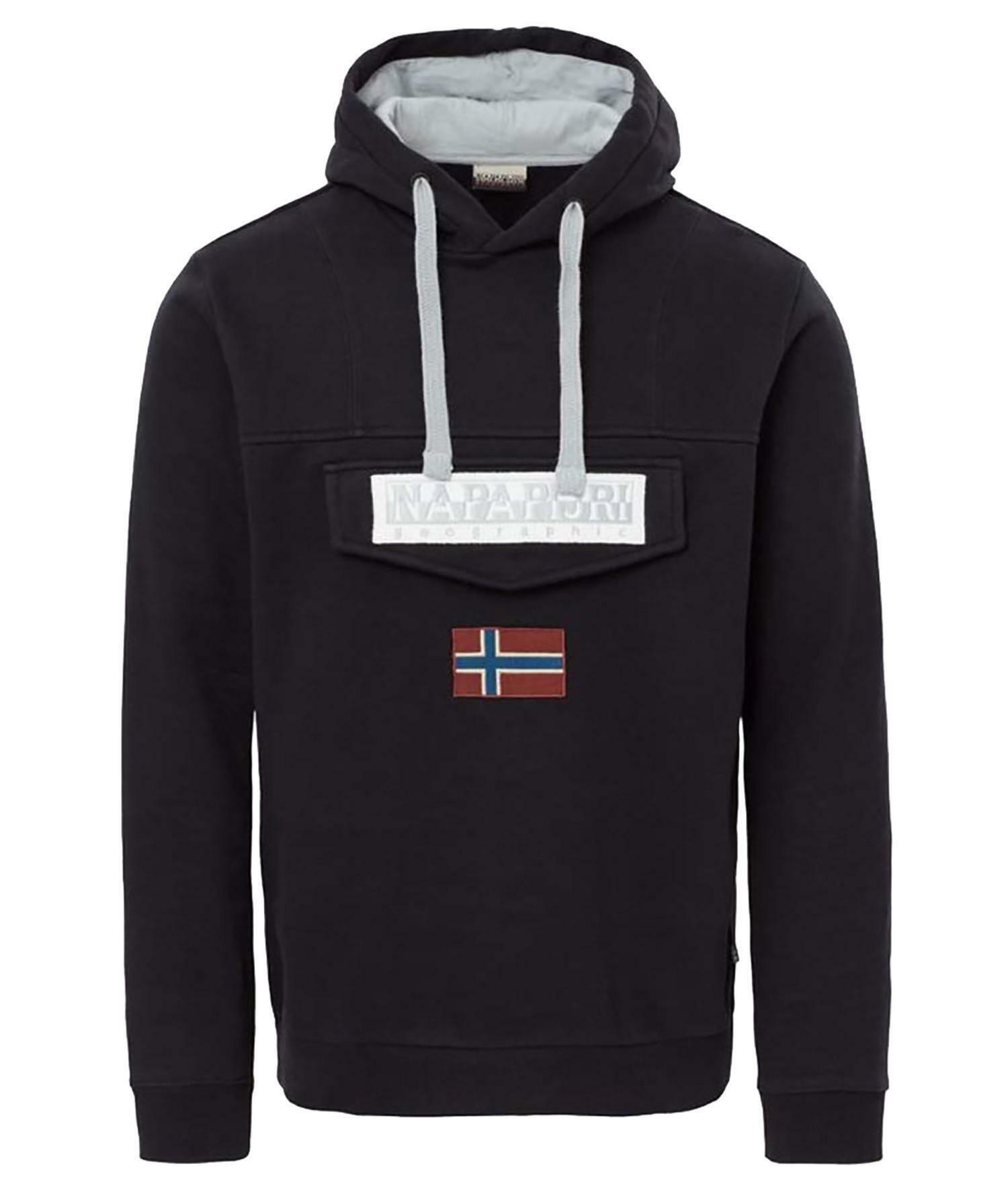 NAPAPIJRI BURGEE FELPA CAPPUCCIO MARSUPIO UOMO VERDE N0YI7CGD3