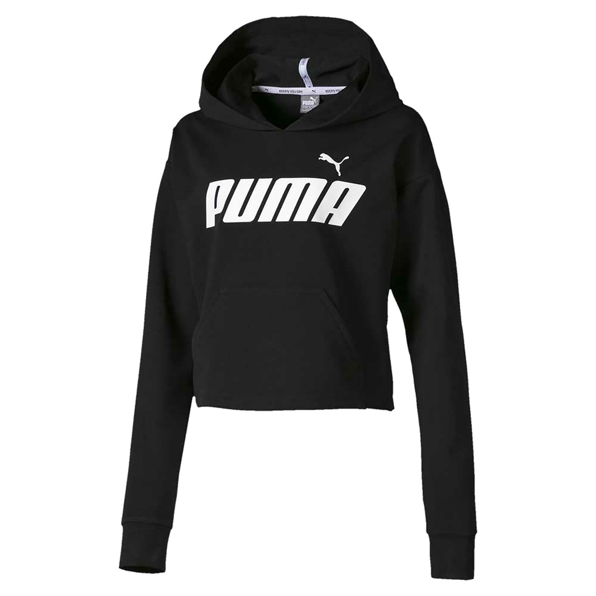 girls black puma hoodie