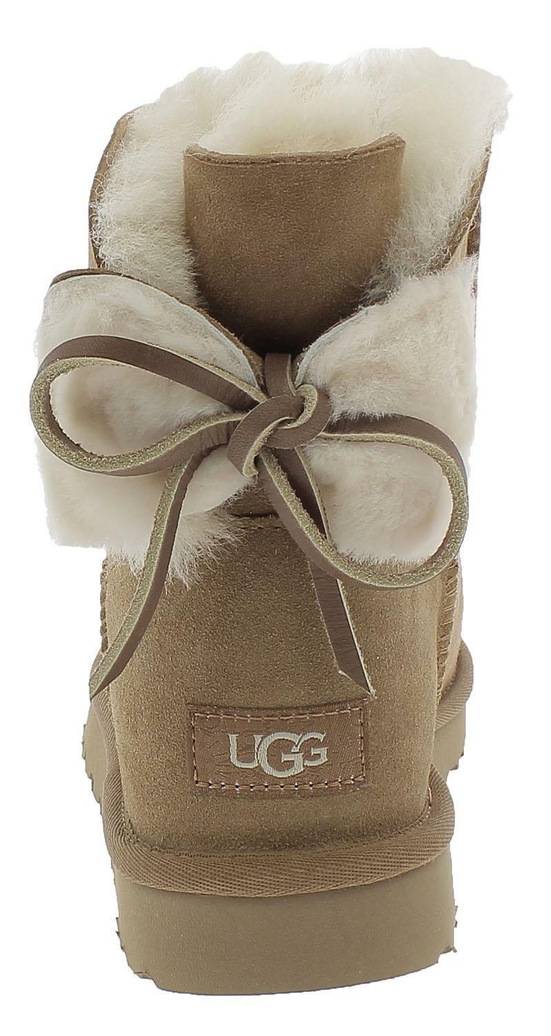 UGG CLASSIC DOUBLE BOW MINI STIVALETTI DONNA MARRONE UGG CLASSIC DOUBLE BOW MINI STIVALETTI DONNA MARRONE