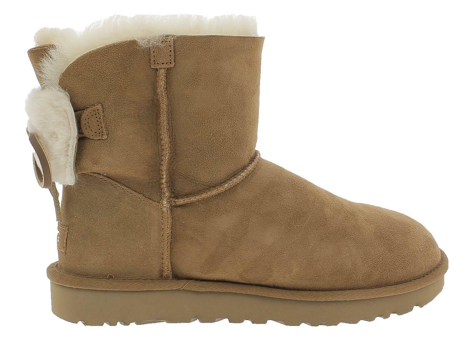 UGG CLASSIC DOUBLE BOW MINI STIVALETTI DONNA MARRONE UGG CLASSIC DOUBLE BOW MINI STIVALETTI DONNA MARRONE