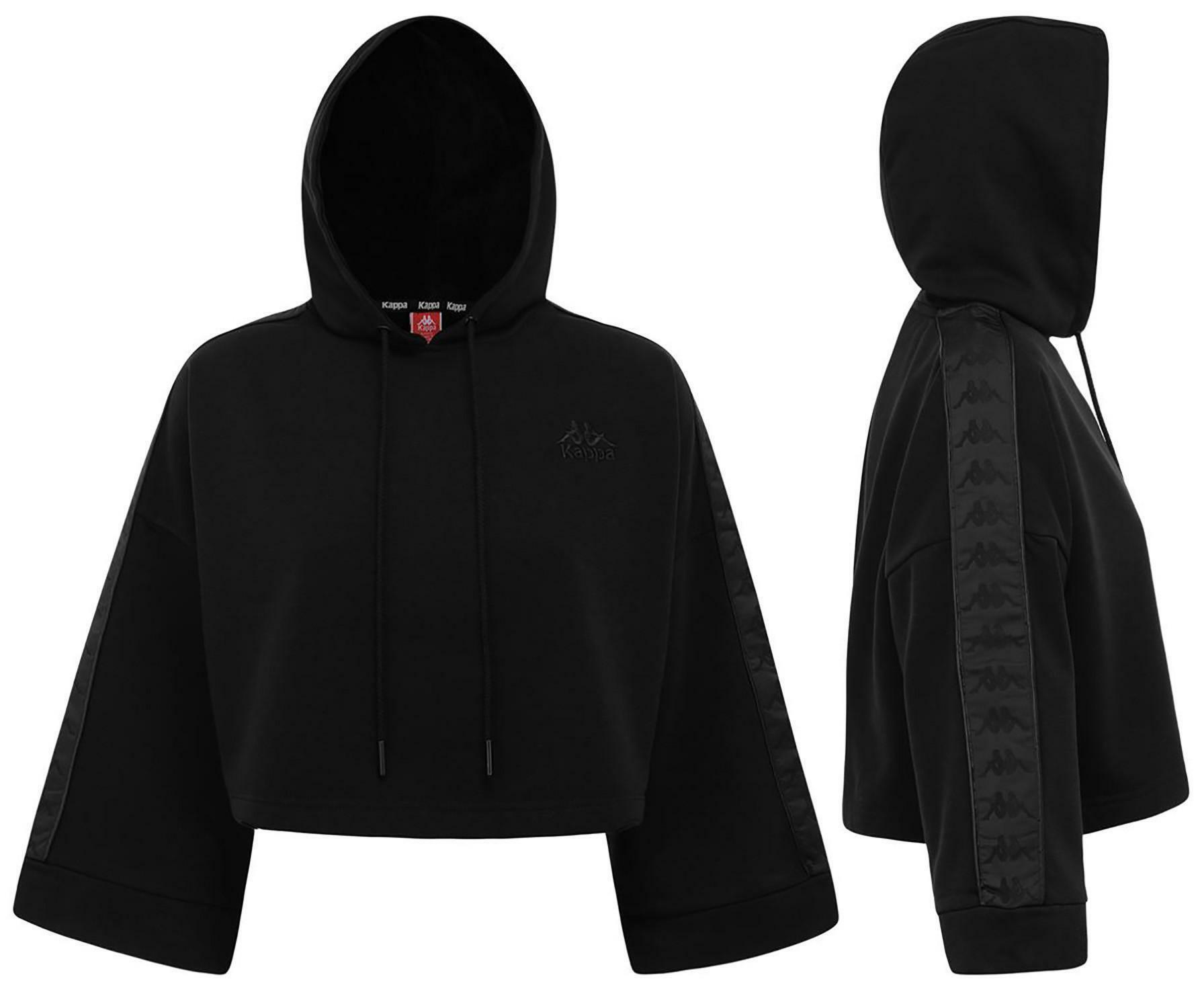 KAPPA Authentisches Allas Damen Kapuzen-Sweatshirt Schwarz 3030CI0 KAPPA Authentisches Allas Damen Kapuzen-Sweatshirt Schwarz 3030CI0