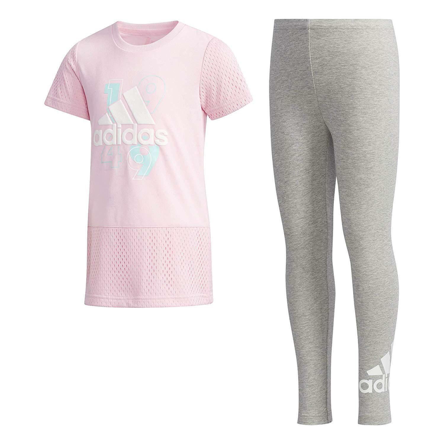ADIDAS LG TEE TIGHT SE COMPLET FILLE ROSE DW4026 | eBay
