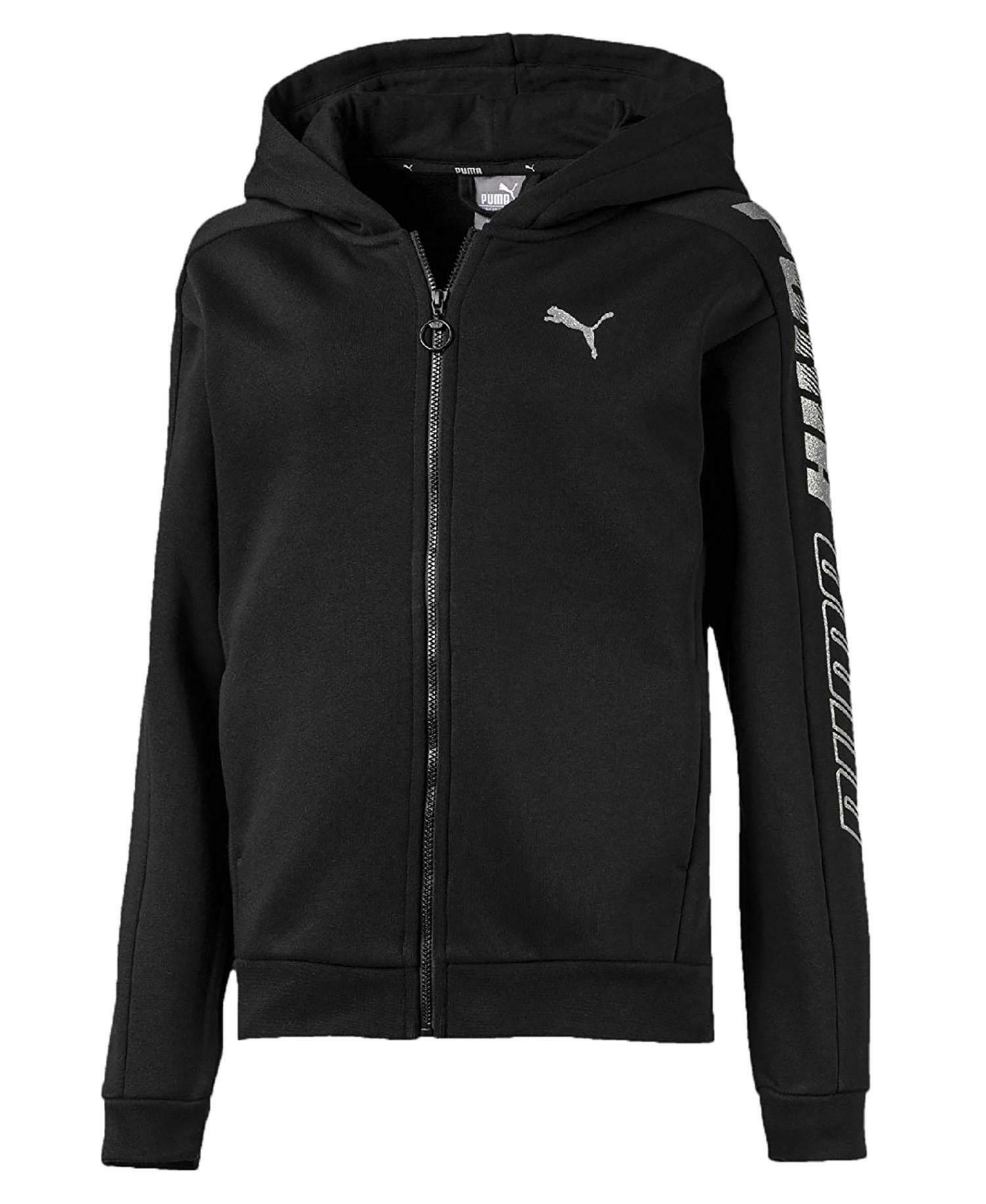 girls black puma hoodie