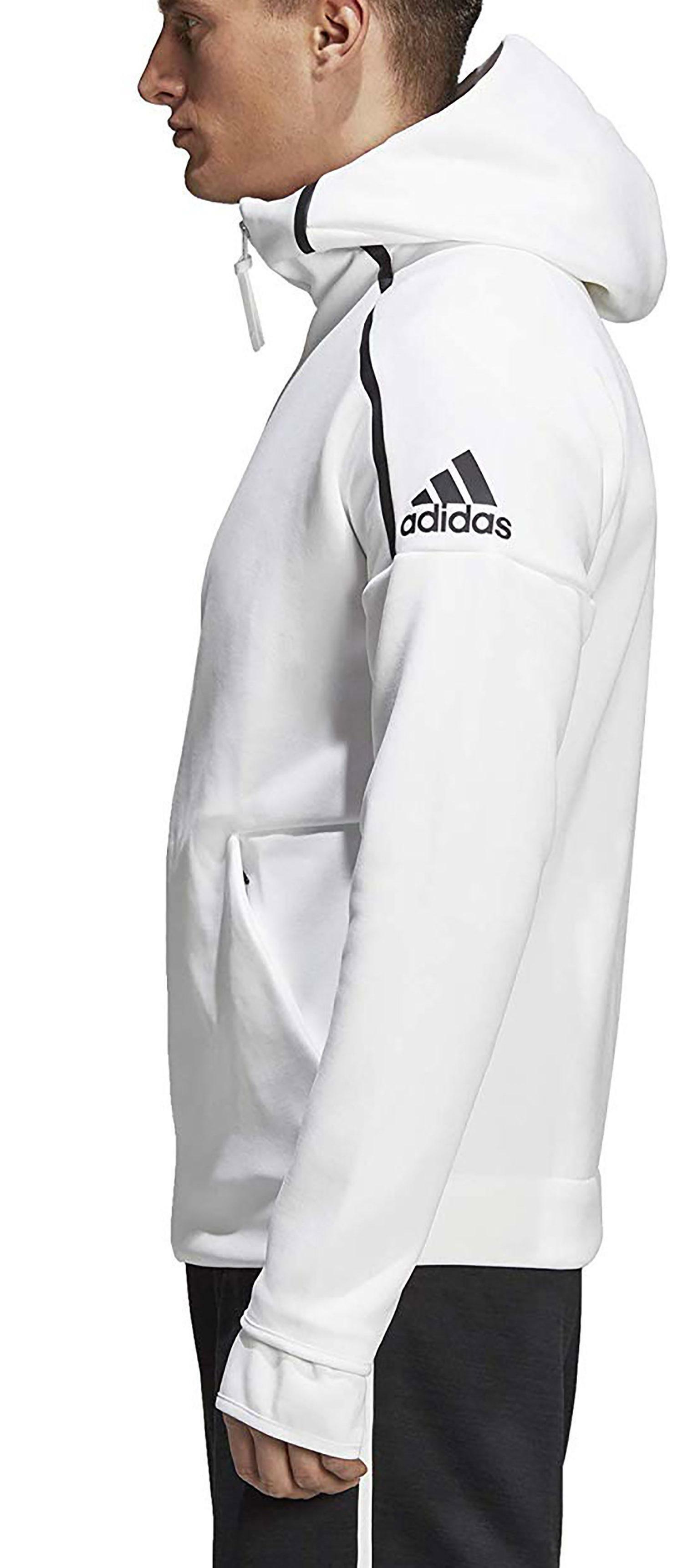 felpa bianca adidas con zip