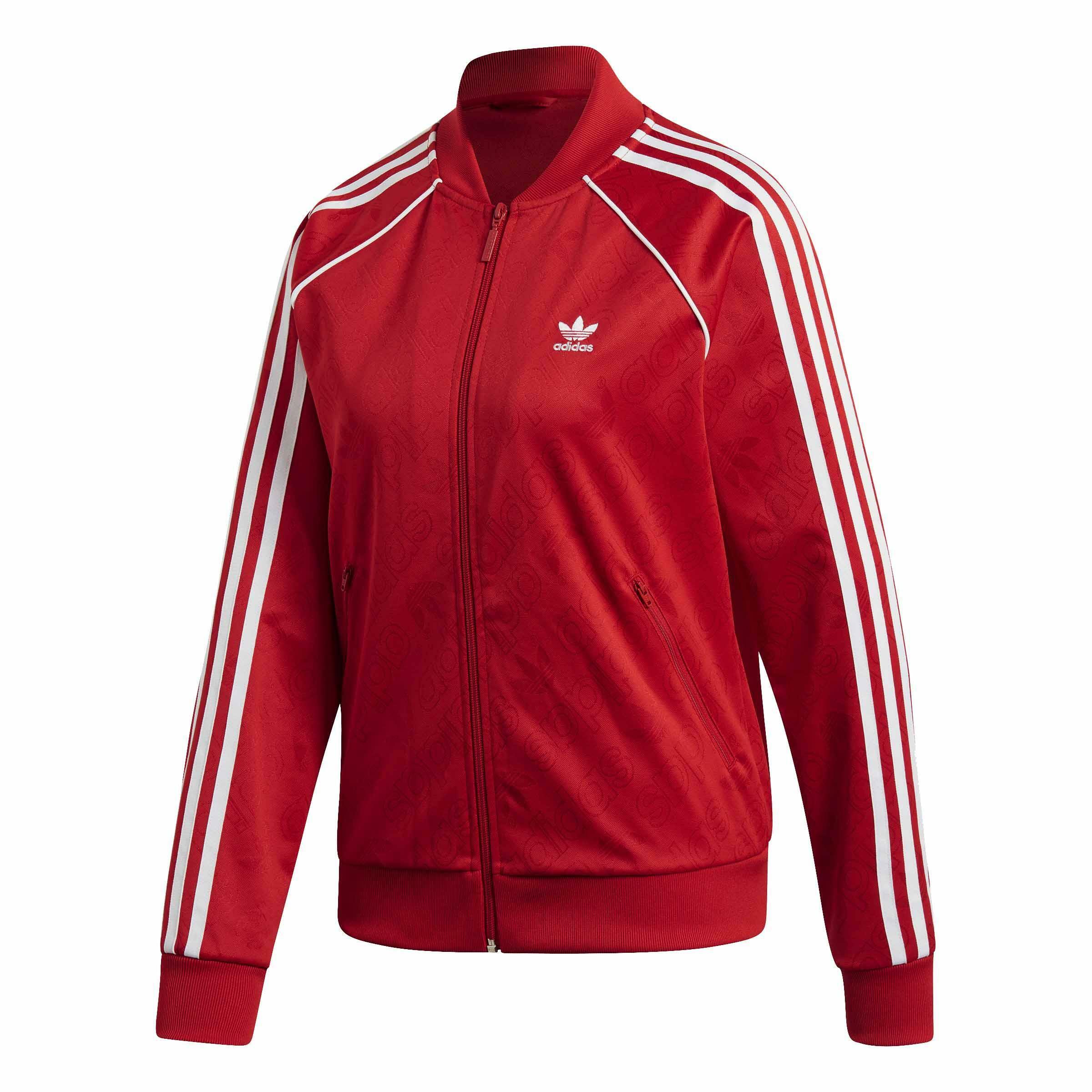 adidas chaqueta capucha rojas