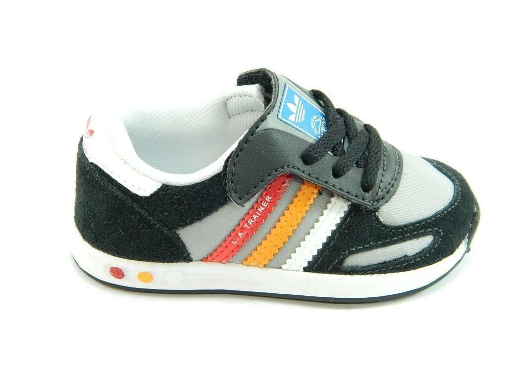 Adidas la trainer scarpe sneakers bambino nere strappo Q20586 | eBay