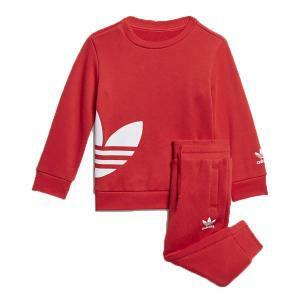 Adidas trefoil crew tuta bambini rossa fm5609