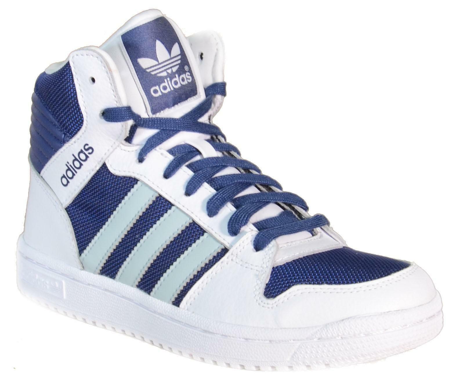 adidas adidas pro play k scarpe sportive bambino bianche blu pelle tela b25707