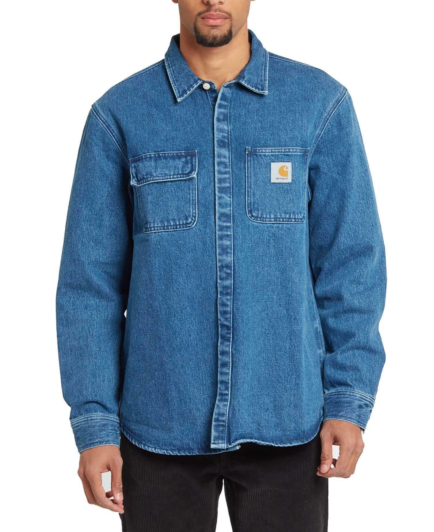 Carhartt camicia di jeans uomo i023977blstn