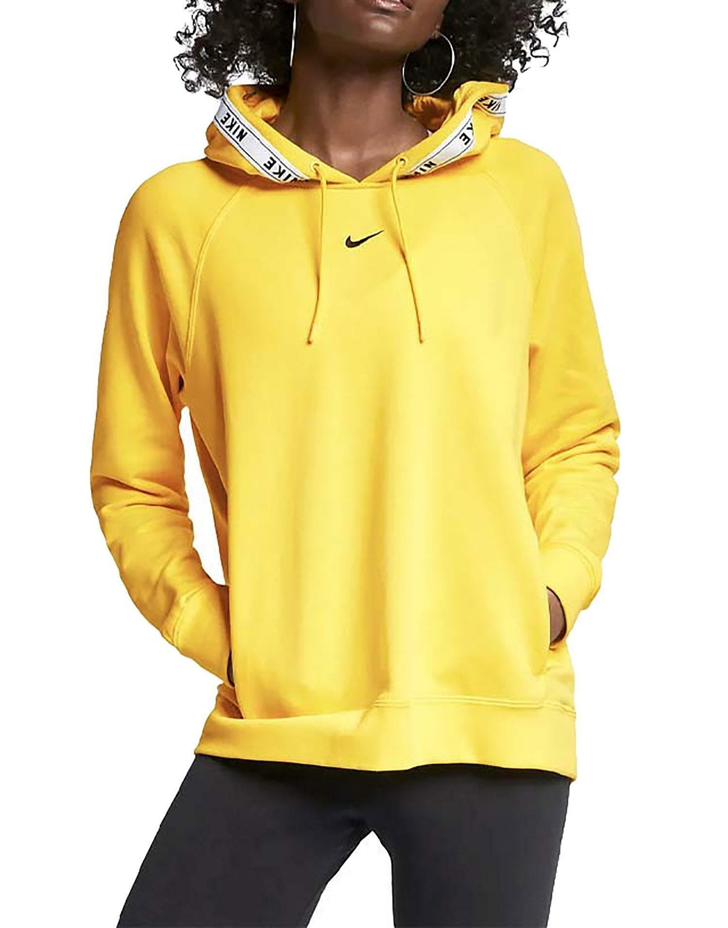 Nike felpa con cappuccio donna gialla ar3058731