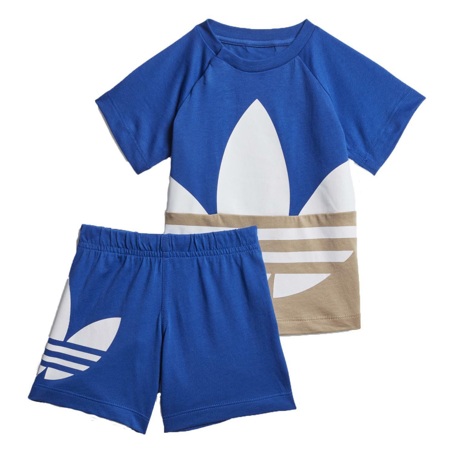 Adidas big trefoil completino bambino blu ge1971