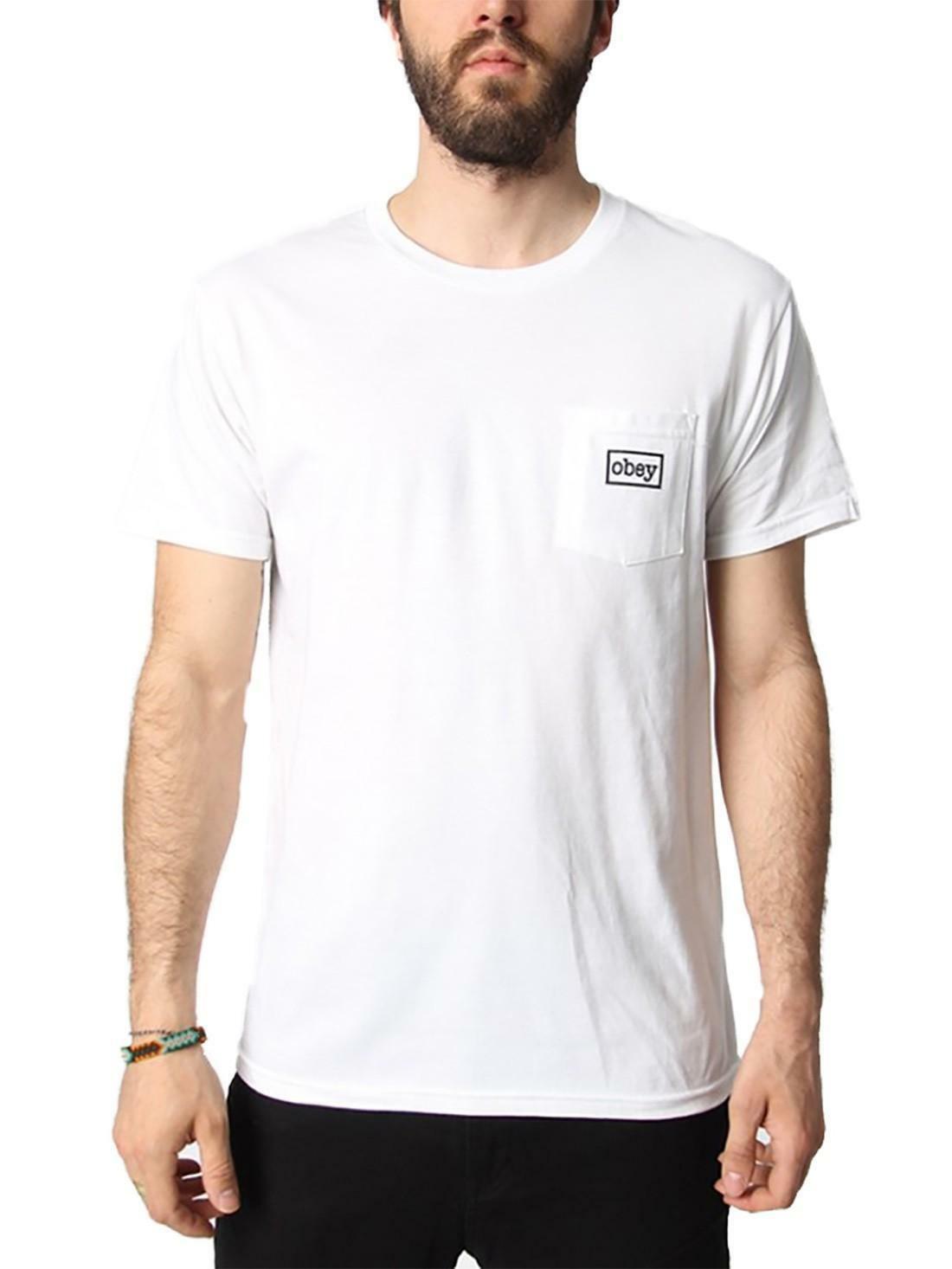 obey obey typewritter t-shirt uomo bianca 165371657wht